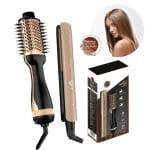 Plancha Para Cabello + Cepillo Alisador Combo Argan Keratina - Imagen 2