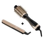 Plancha Para Cabello + Cepillo Alisador Combo Argan Keratina - Imagen 3