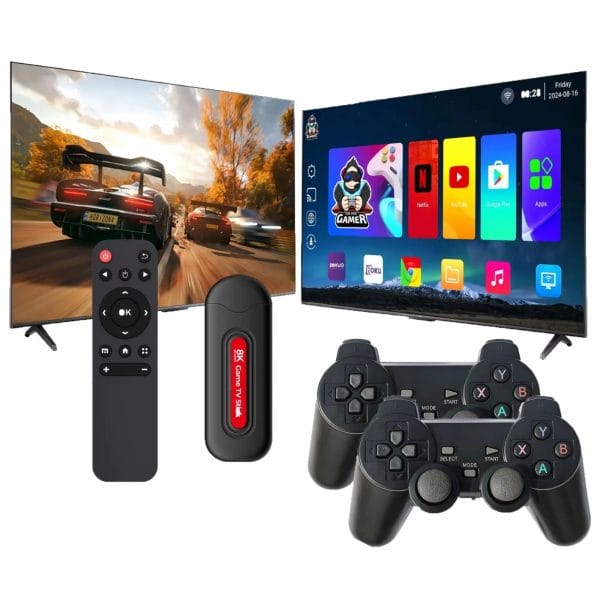 Consola Retro 10000 Juegos + Convertidor A Smart Tv 4K 2 EN 1 + 2 Controles