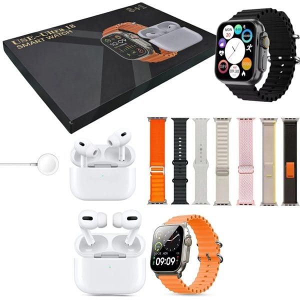 Smartwatch Ultra 18 Smartwatch + Airpods Pro Combo