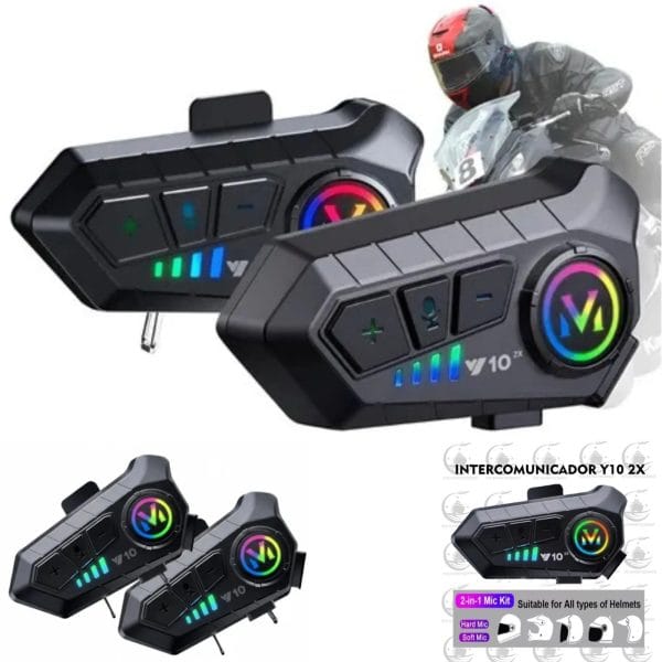 Intercomunicador Para Casco Moto 2 Pares 300 metros