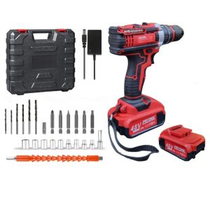 Taladro Portatil 48V Mandril De Ajuste Rapido 2 Baterias