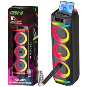 Torre De Sonido Potente Para Fiesta 8X3 + Control Microfono
