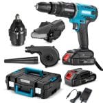 Taladro Portatil 4 en 1 Taladro Sopladora Sierra Atornillador + Maletin