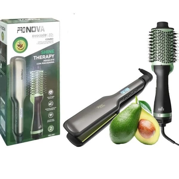 Plancha De Cabello Ancha + Cepillo Alisador Combo 2 en 1