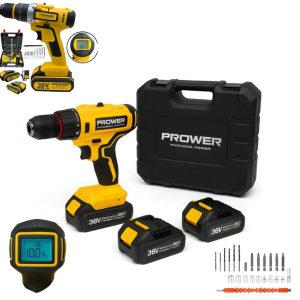 Taladro Portatil Profesional Pantalla Digital Inalambrico Con Maletin