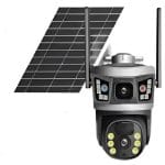Camara Seguridad Panel Solar Wifi Alarma Sensor Doble Camara