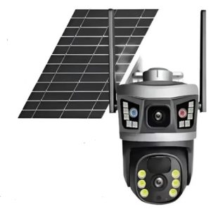 Camara Seguridad Panel Solar Wifi Alarma Sensor Doble Camara